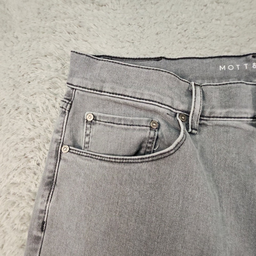 Mott Bow Jeans Mens 34x30 Slim Stone Gray Minimalist Preppy Ultra Soft Stretch - Picture 3 of 16